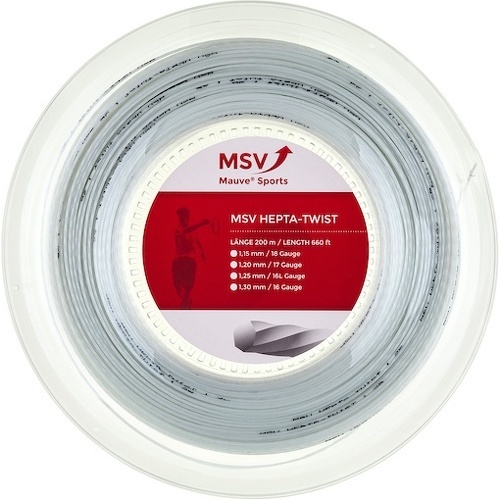 MSV - Cordage De Tennis Hepta Twist (Durabilité + Spin) Rouleau De 200M