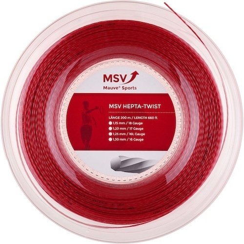 MSV - Cordage De Tennis Hepta Twist (Durabilité + Spin) Rouleau De 200M