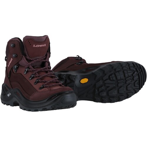 LOWA - Chaussures De Randonnée Renegade Mid Gtx (Tout Terrain, Nubuck, Imperméable) Prune /Mauve