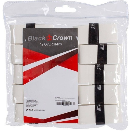 Black crown - Sachet 12 Poignées Noires Crown Smooth Overgrips White