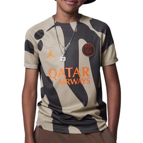 PSG Maillot Prématch Gris/Beige Junior Jordan 2023/2024