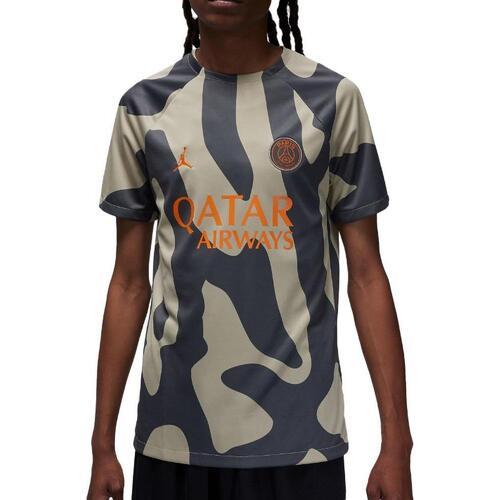 PSG Maillot Prématch Gris/Beige Homme Jordan 2023/2024