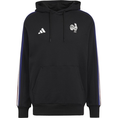 Sweat à capuche 3 bandes XV de France Essentials Noir