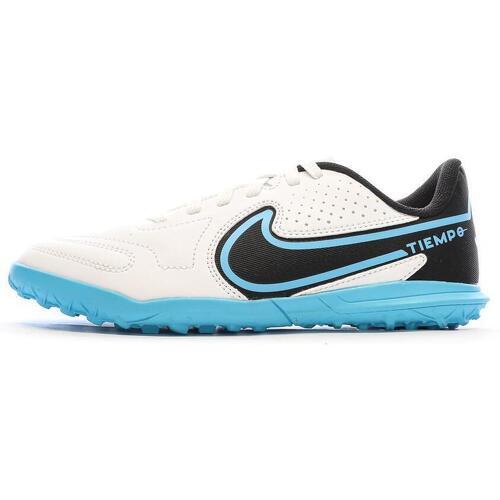 NIKE - Chaussures de Foot Blanc/Bleu Junior Legend 9 Club TF