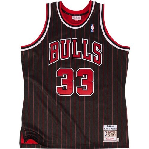 Mitchell & Ness - Maillot NBA Scottie Pippen Chicago Bulls 1995-96 Authentic noir rayé