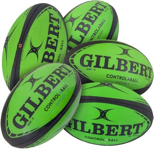GILBERT-Lot de 5 ballons de rugby Gilbert Pass Catch Skill System (taille 5)-image-1