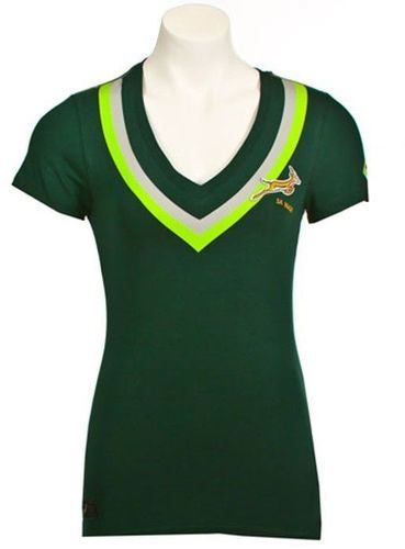 ASICS-V-Neck Femme Tee-Shirt Rugby Afrique Du Sud Vert Asics-image-1