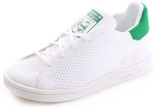 adidas-Chaussures Stan Smith Primeknit Blanc Vert Garçon Fille Adidas-image-1
