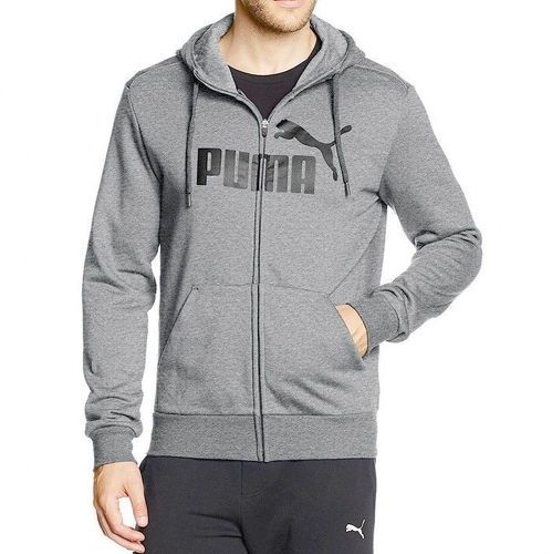 PUMA-Essential Homme Sweat Zippé Gris Puma-image-1