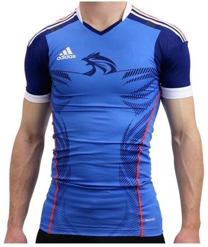 adidas-HB FK TECHFIT M BLE - Maillot Handball France Homme Adidas-image-1
