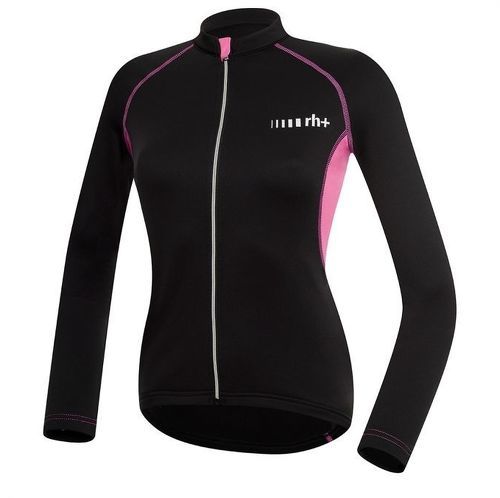 ZERO RH+-Zero rh spirit thermo w jersey noir et rose maillot cyclisme manches longues femme-image-1