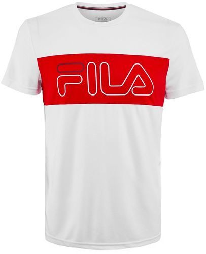 FILA-T Shirt Fila Rudi Blanc / Rouge-image-1