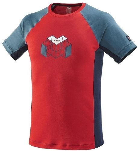 Millet-Tee Shirt Millet Manches Courtes Trilogy Wool Hexa Rouge/indian-image-1