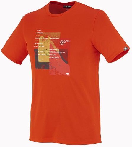 Millet-Tee-shirt Millet La Face Ts Ss Bright Orange Homme-image-1