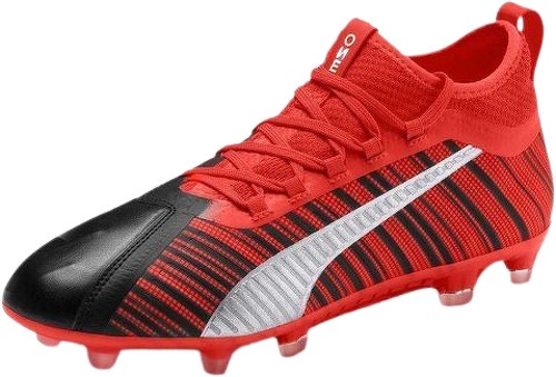 PUMA-Chaussures de foot Rouges/Noires Homme Puma One 5 2 FG/AG-image-1