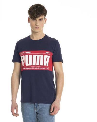 PUMA-Puma Graphic Logo Block Puma T-Shirt peacoat S Herren 577126 0006-image-1