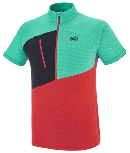 Millet-Tee-shirt Millet Manches Courtes Elevation Zip Rouge/dynasty Green-image-1