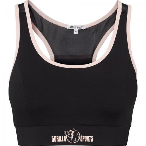 GORILLA SPORTS-La Brassière Fitness Gorilla Sports Noir/Rose ou Noir/Olive de XS à XL-image-1