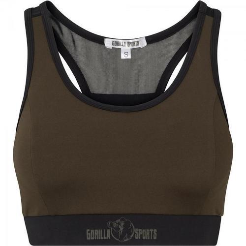 GORILLA SPORTS-La Brassière Fitness Gorilla Sports Noir/Rose ou Noir/Olive de XS à XL-image-1
