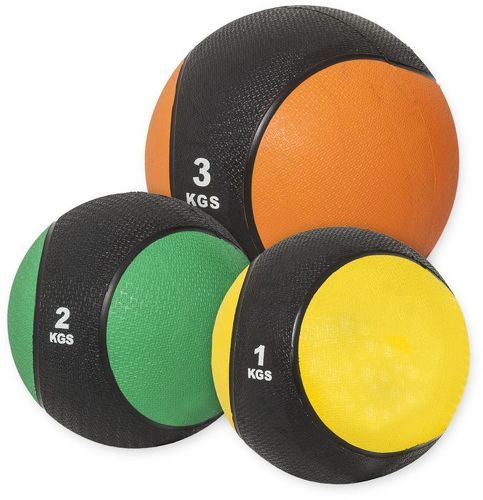 GORILLA SPORTS-Lot de 3 médecine balls (1kg, 2kg et 3kg)-image-1