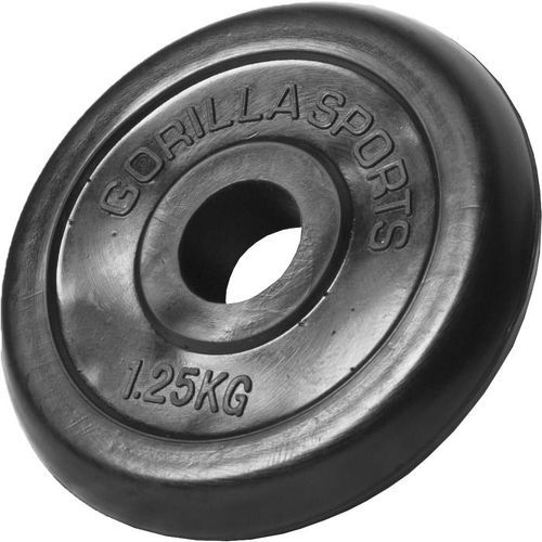 GORILLA SPORTS-Disques de poids en caoutchouc avec alésage de 31 mm - De 0,5 KG à 30 KG-image-1