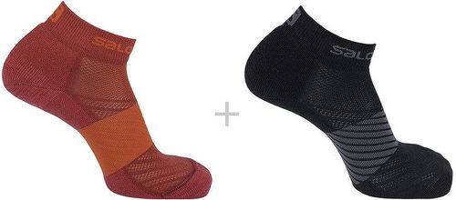 SALOMON-Salomon pack de 2 paires de chaussettes xa 2 noires et rouges chaussettes de running-image-1