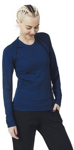 noliju-Tee-shirt de running manches longues sans couture bleu chiné-image-1