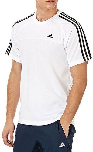adidas-T-shirt blanc homme Adidas Essential 3 Stripes-image-1