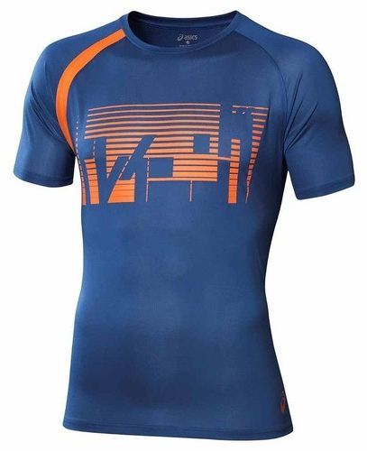 ASICS-Tee-Shirt Bleu Running Homme Asics Multi Graphic-image-1