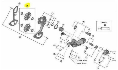 SHIMANO-Shimano Pulley Guide/tension Xtr M9100-0