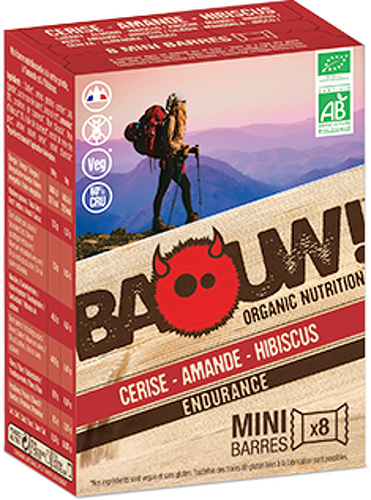 BAOUW-BAOUW PACK DE 8 MINIS BARRES CERISE AMANDE HIBISCUS Barre énergetique-image-1