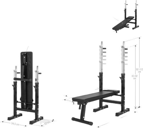 GORILLA SPORTS-GS006 et set haltères disques barres 97,5KG -Banc de musculation-3