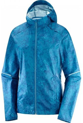 SALOMON-Salomon agile wind print hoodie w lyons blue veste coupe-vent-image-1