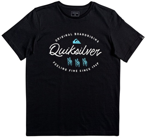 QUIKSILVER-T-Shirt Noir Garçon Quiksilver WAVE SLAVES-image-1