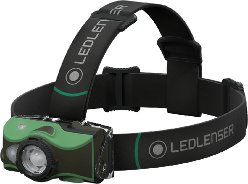 LED LENSER-Led lenser lampe frontale mh8 noire et verte 600 lumens lampe frontale rechargeable-image-1