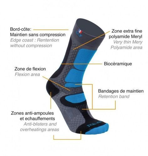 La Chaussette de France-La Chaussette de France Running modele Kailash gris orange-1