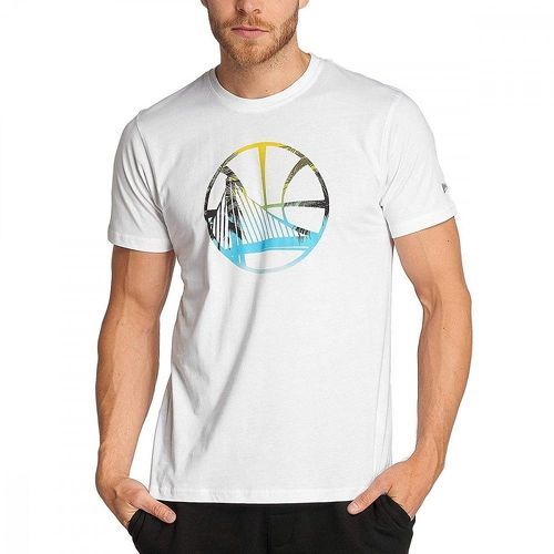 NEW ERA-T-shirt blanc homme New Era Coastal Heat Golden State Warriors-image-1