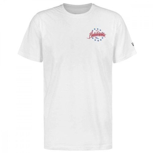 NEW ERA-T-shirt blanc homme New Era Philadelphia 76ers Script logo-image-1