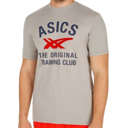 ASICS-Tee-shirt Gris Homme ASICS SS STRIPES-image-1
