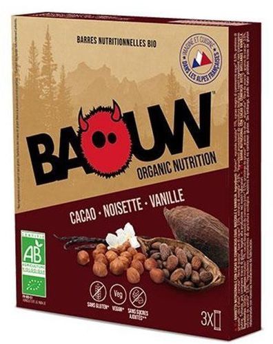 BAOUW-BAOUW 3 BARRES CACAO NOISETTE VANILLE Barre énergetique-image-1