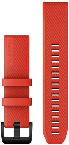 GARMIN-Garmin Quikfit 22 Watch Band Laser Red with Black Stainless Steel Hardware Silicone - Cinturino Ricambio Fenix-image-1