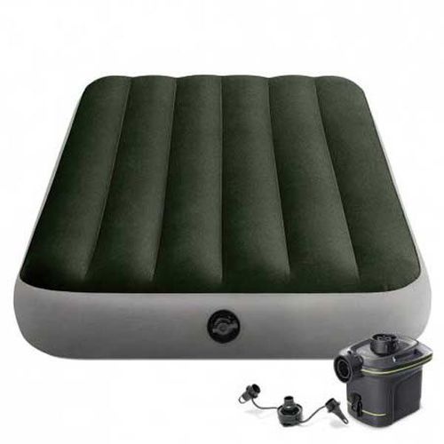 Intex-Intex Inflatable Single Mattress With Pump And Fiber-tech-0