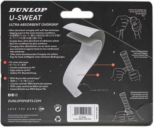 DUNLOP-Surgrips Dunlop U-Sweat Blanc x 3-1