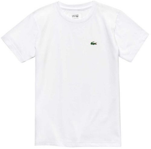 LACOSTE-Lacoste Boys Sport Breathable Cotton Blend T-Shirt White-image-1