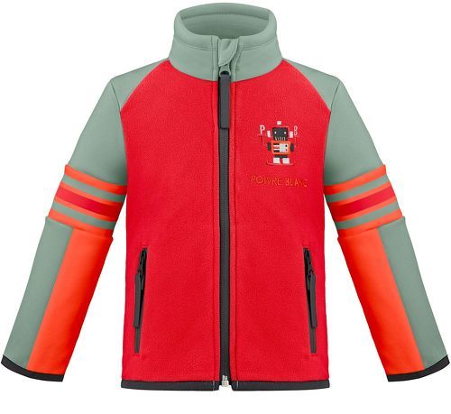 POIVRE BLANC-Veste Polaire Poivre Blanc Fleece Jacket 1610 Multico Scarlet Red Garçon-0