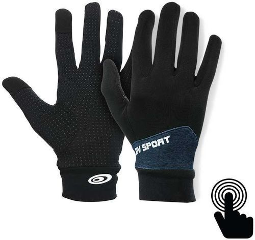 BV SPORT-Bv sport gants tactiles noir et bleu gants running-image-1