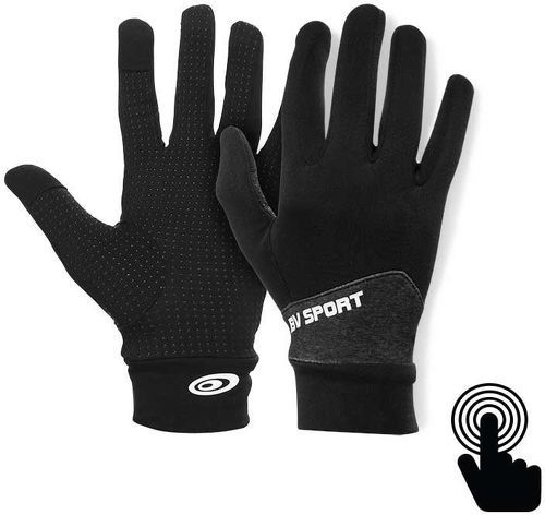 BV SPORT-Bv sport gants tactiles noir et gris gants running-image-1