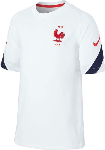 NIKE-T-shirt d entraînement Nike France pour Enfants Breathe Strike Top blanc/bleu foncé-image-1
