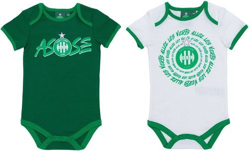 AS Saint Etienne-Lot de 2 bodys ASSE bébé - Collection officielle AS SAINT ETIENNE-0
