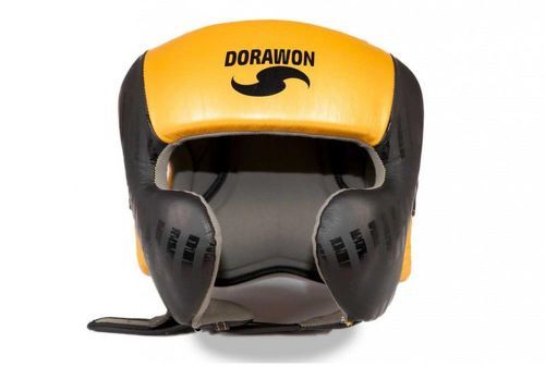 DORAWON-DORAWON, Casque de boxe professionnel cuir PHOENIX, noir et or-image-1